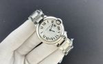 Ballon Bleu De Cartier 33mm 762 Quartz Movement SS Strap White Face Women Watch